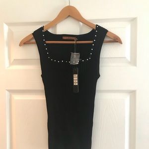 Silver stud embellished tank top NWT